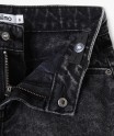 Short en jean délavé à franges fille